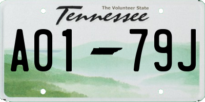 TN license plate A0179J