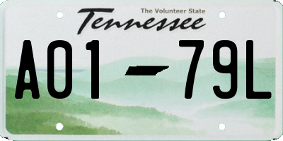 TN license plate A0179L