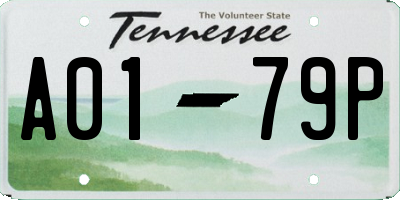 TN license plate A0179P