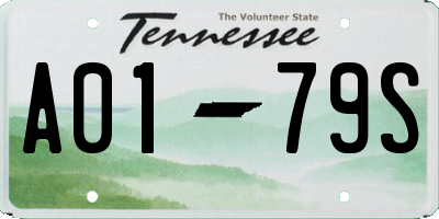 TN license plate A0179S