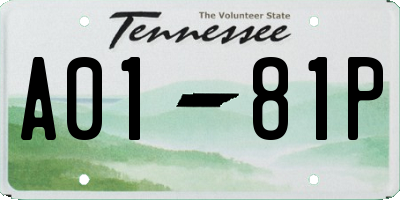 TN license plate A0181P