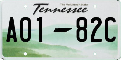 TN license plate A0182C