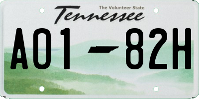 TN license plate A0182H