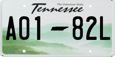 TN license plate A0182L