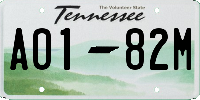 TN license plate A0182M