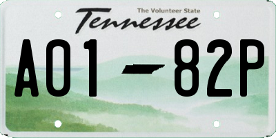 TN license plate A0182P