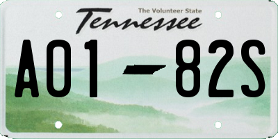 TN license plate A0182S