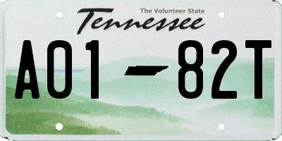 TN license plate A0182T