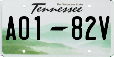 TN license plate A0182V