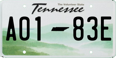 TN license plate A0183E