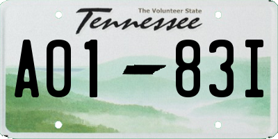 TN license plate A0183I