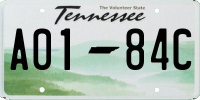 TN license plate A0184C