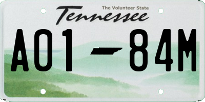 TN license plate A0184M