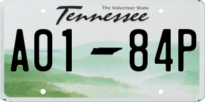 TN license plate A0184P