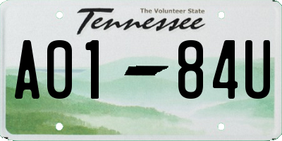 TN license plate A0184U