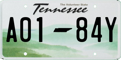 TN license plate A0184Y