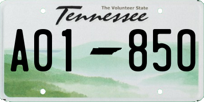 TN license plate A0185O