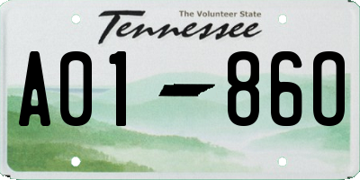 TN license plate A0186O
