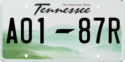 TN license plate A0187R