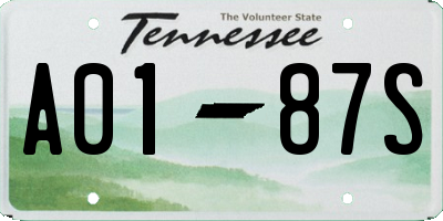 TN license plate A0187S