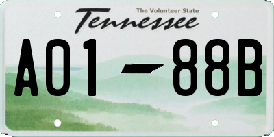 TN license plate A0188B