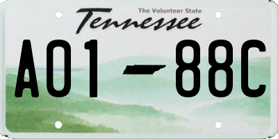 TN license plate A0188C