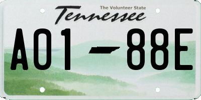 TN license plate A0188E