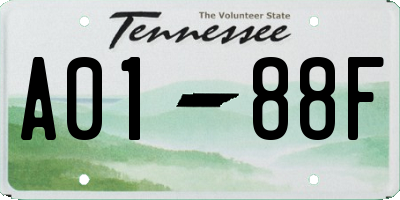 TN license plate A0188F