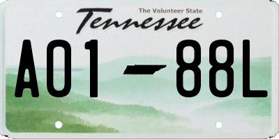 TN license plate A0188L