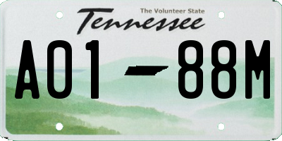 TN license plate A0188M