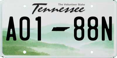 TN license plate A0188N