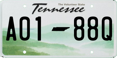 TN license plate A0188Q