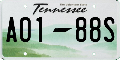 TN license plate A0188S