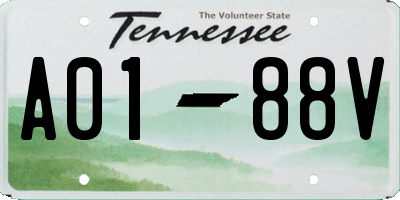 TN license plate A0188V