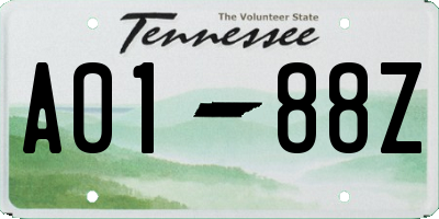 TN license plate A0188Z