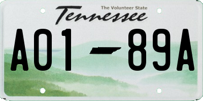 TN license plate A0189A