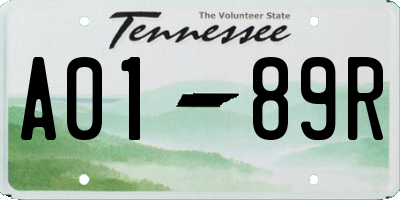 TN license plate A0189R