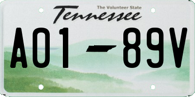 TN license plate A0189V