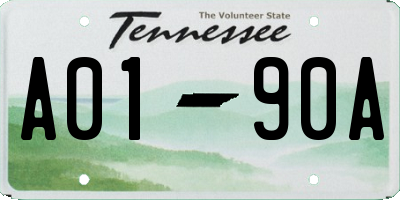 TN license plate A0190A