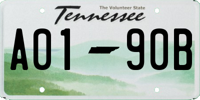 TN license plate A0190B