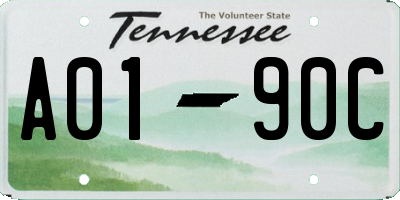 TN license plate A0190C