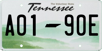 TN license plate A0190E
