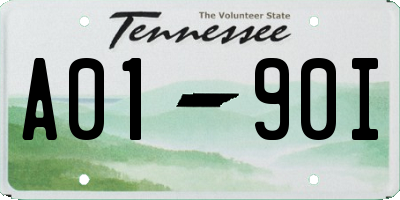 TN license plate A0190I