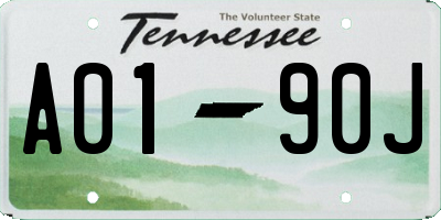 TN license plate A0190J