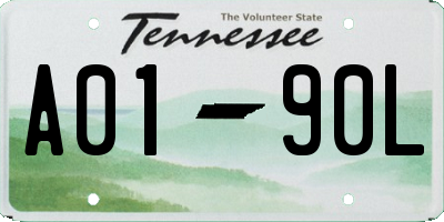 TN license plate A0190L