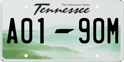 TN license plate A0190M