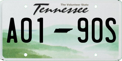 TN license plate A0190S