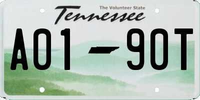 TN license plate A0190T