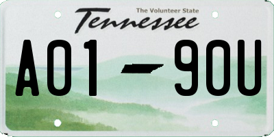 TN license plate A0190U