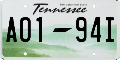 TN license plate A0194I